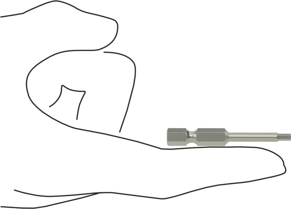 Kurcalanmaya Dayanıklı Altıgen Uç, Elektrikli Aletler için 1/4" Altıgen Şaft, 2,5 mm Altıgen Boyut