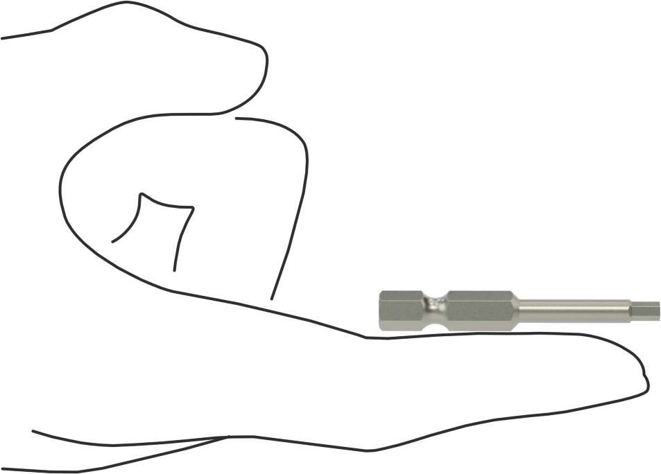 Kurcalanmaya Dayanıklı Altıgen Uç, Elektrikli Aletler için 1/4" Altıgen Şaft, 3 mm Altıgen Boyut