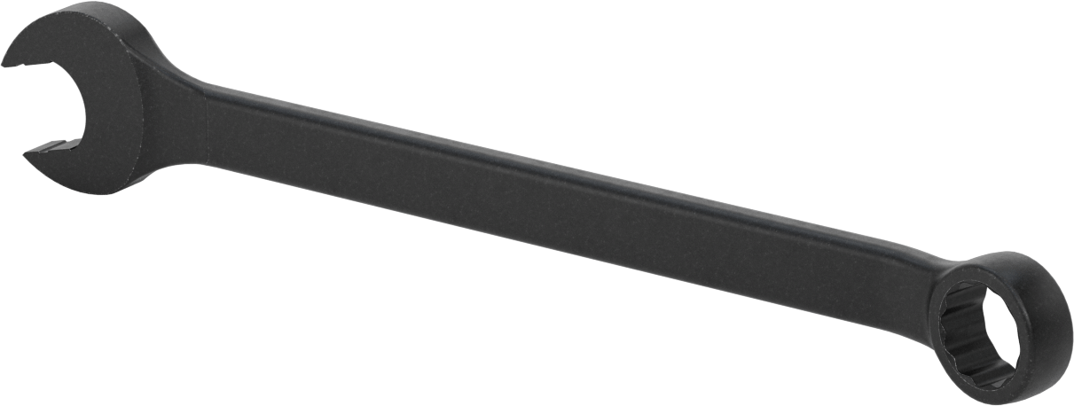 Siyah Oksit 12 Uçlu Açma Şekilli Kombinasyon Anahtarı, 1-1/8" Boyut, 15-1/2" Toplam Uzunluk