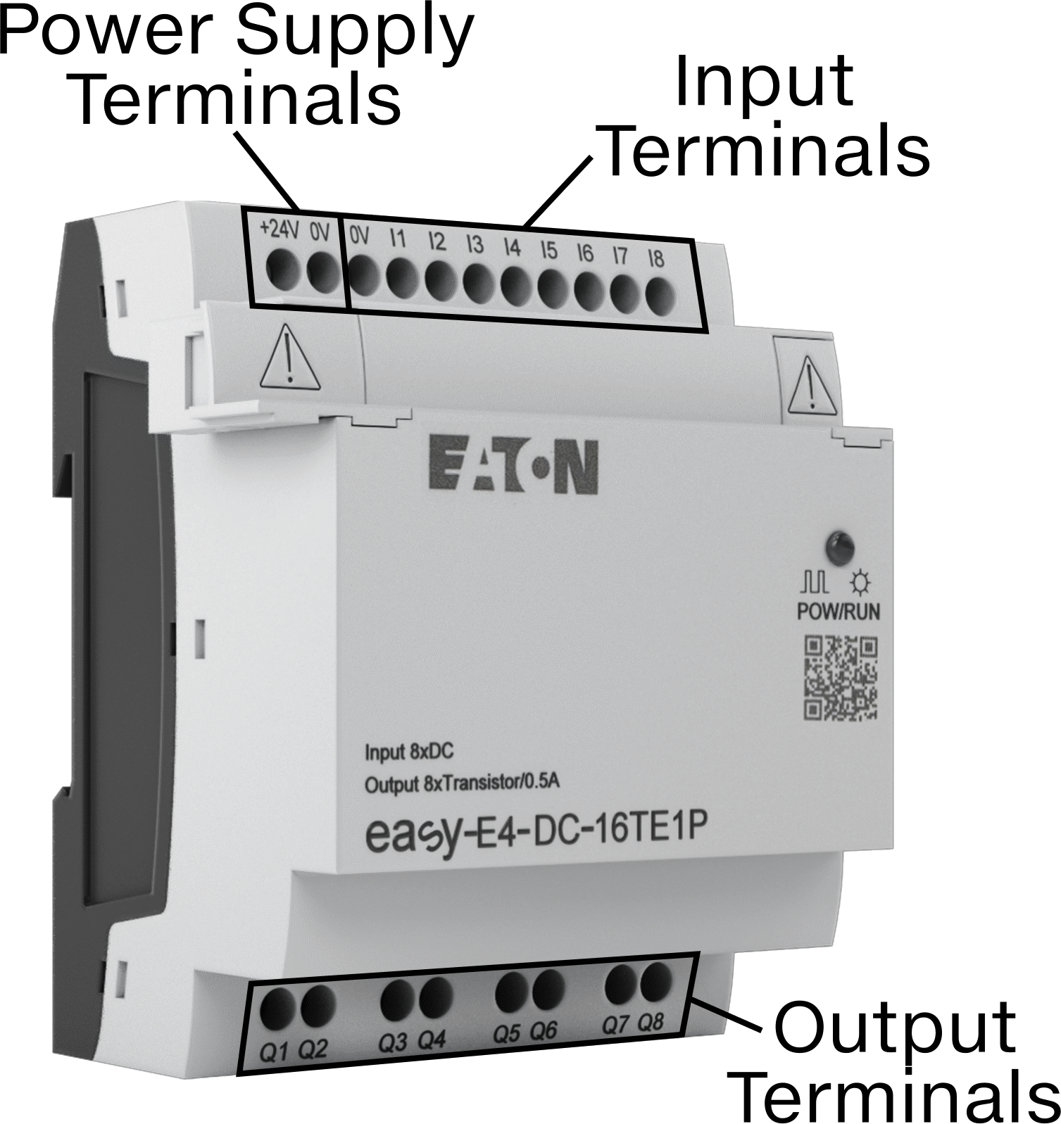 Eaton Easy E4 Serisi Kompakt PLC, Dijital Modül, 8 Transistör, 24VDC, Yaylı Kelepçe