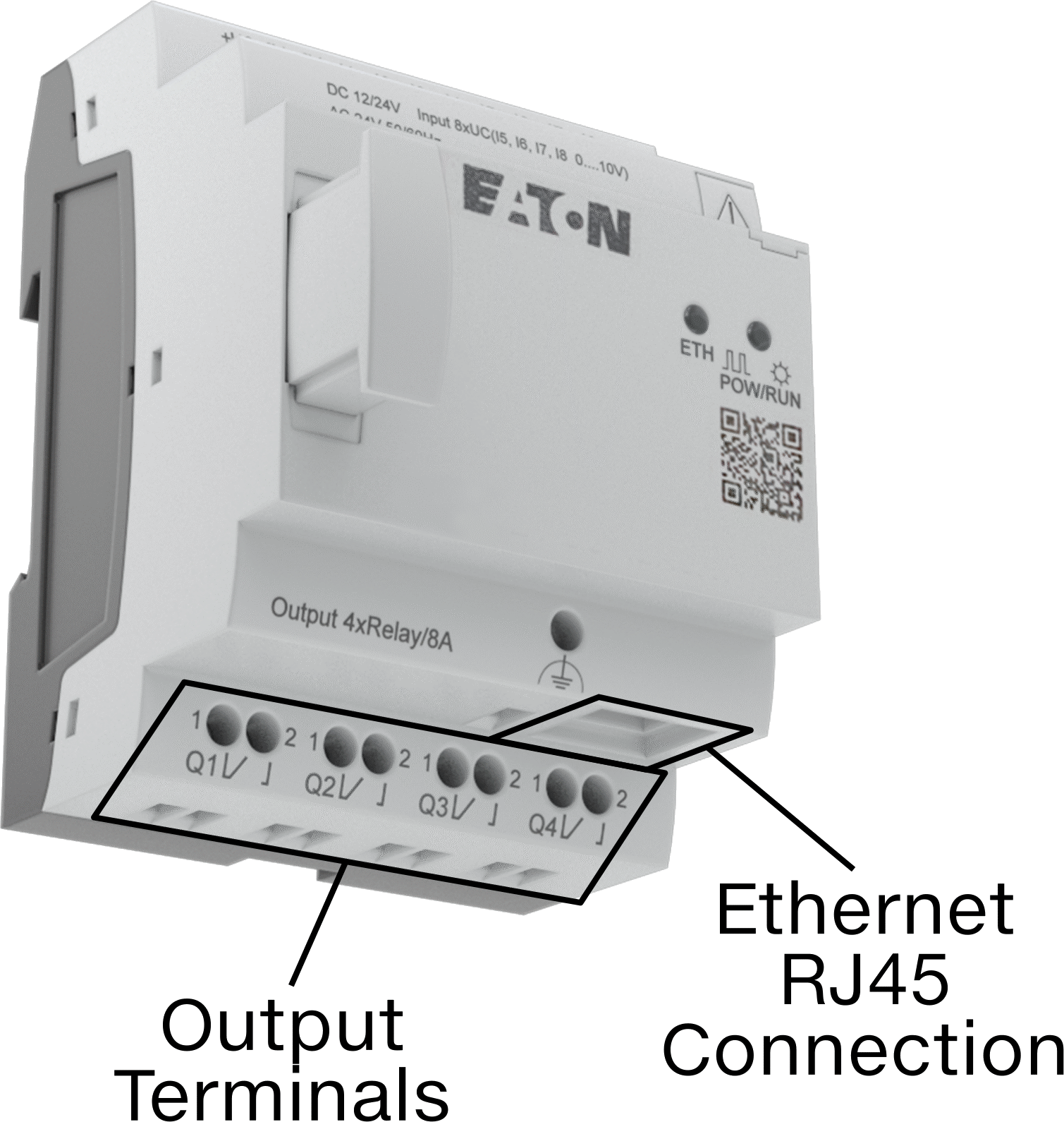 Eaton Easy E4 Serisi Kompakt PLC, 4 Röle Çıkışı, 100-240V AC/V DC, Vida Terminalleri