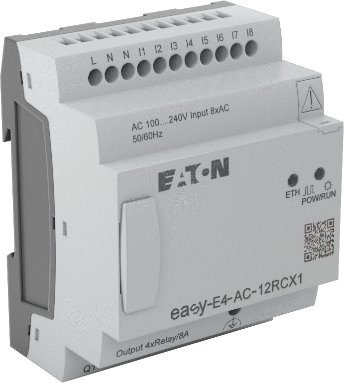 Eaton Easy E4 Serisi Kompakt PLC, 4 Röle Çıkışı, 100-240V AC/V DC, Vida Terminalleri