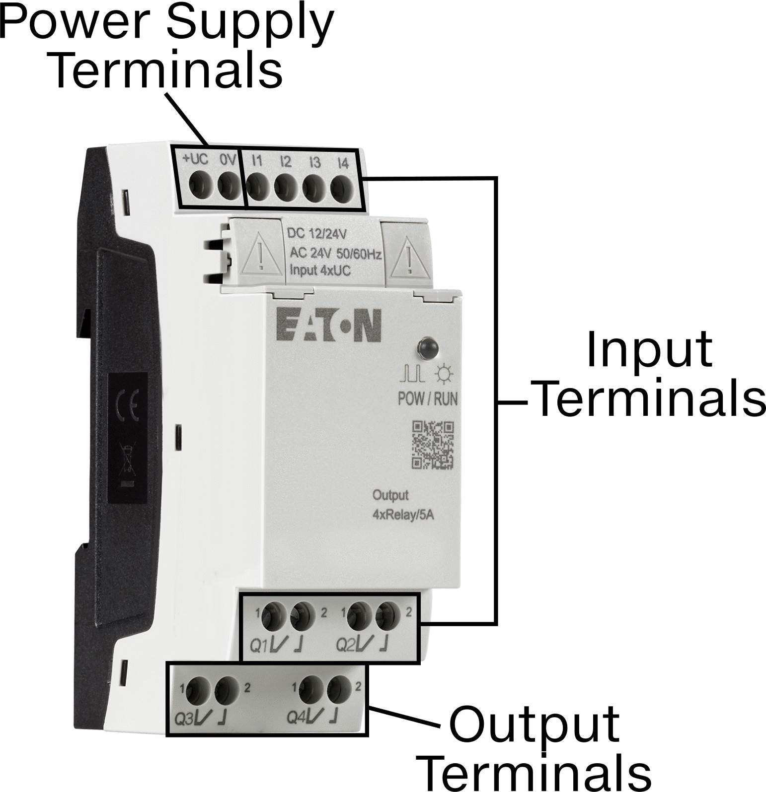 Eaton Easy E4 Serisi Kompakt PLC, Dijital Modül, 4 Röle, 100-240VAC/DC, Vida