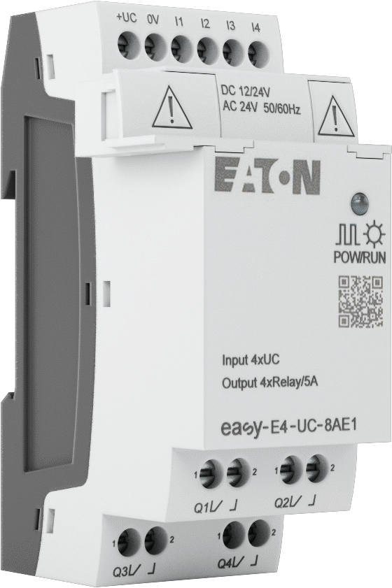 Eaton Easy E4 Serisi Kompakt PLC, Dijital Modül, 4 Röle, 12VDC, 24VAC/DC, Vida