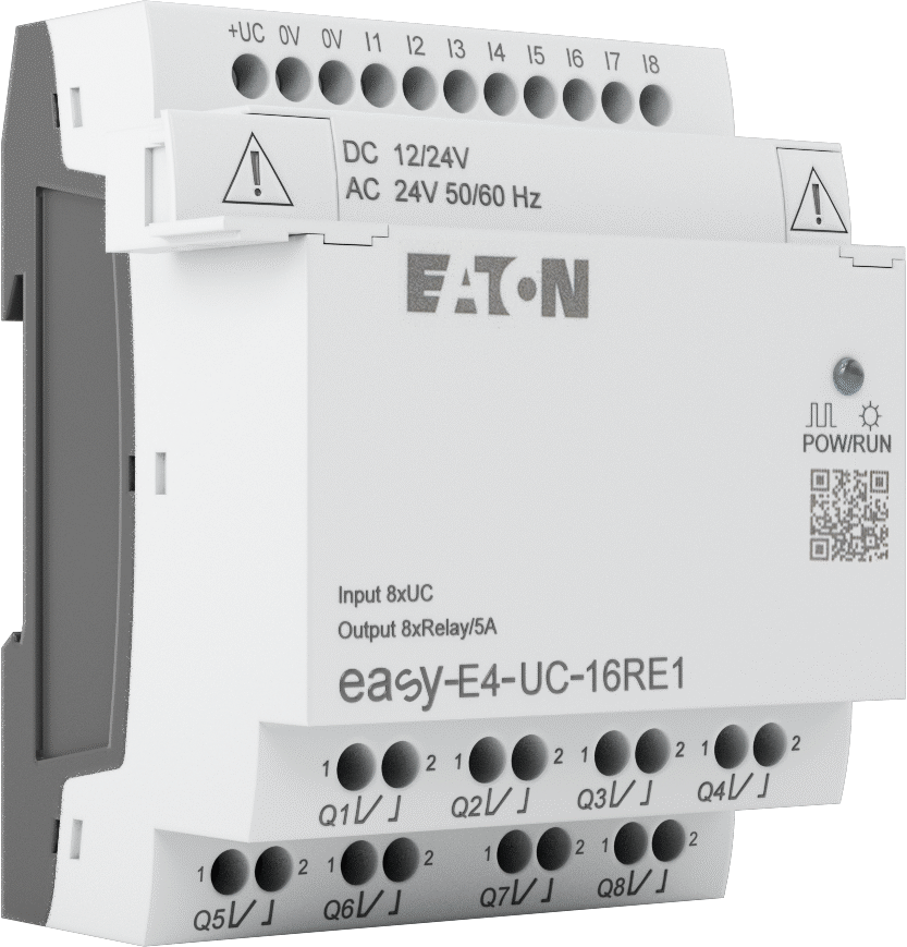 Eaton Easy E4 Serisi Kompakt PLC, Dijital Modül, 8 Röle, 12VDC, 24VAC/DC, Vida