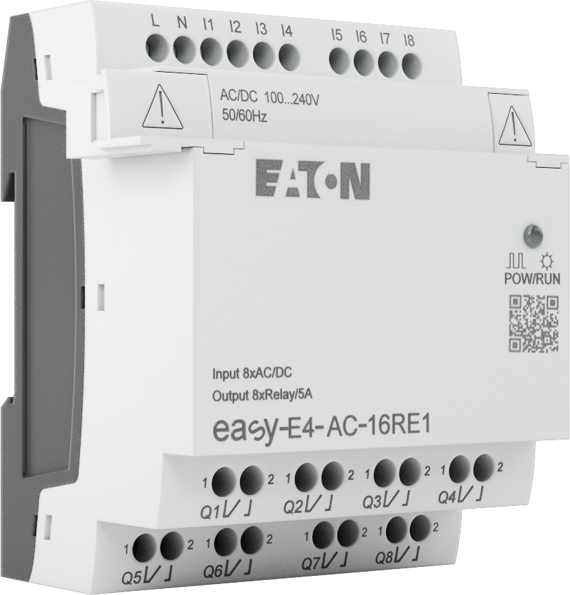 Eaton Easy E4 Serisi Kompakt PLC, Dijital Modül, 8 Röle, 100-240VAC/DC, Vida