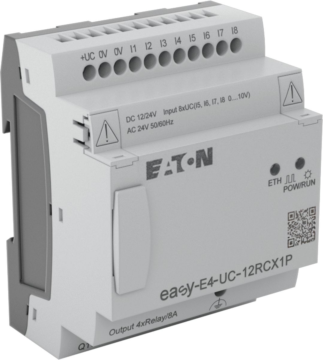 Eaton Easy E4 Serisi Kompakt PLC, 4 Röle Çıkışı, 12V DC, 24V AC/V DC, Yaylı Kelepçe