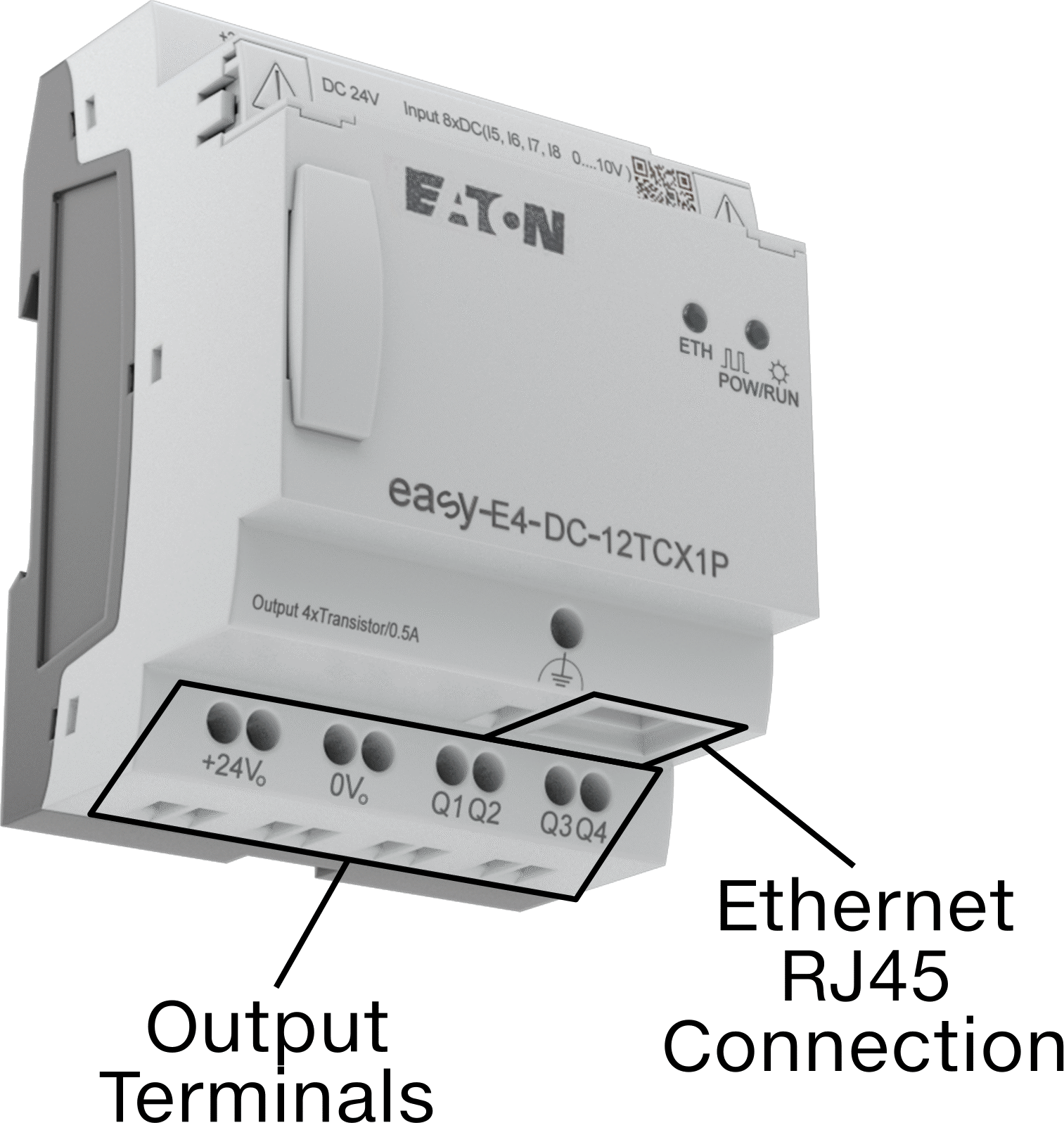 Eaton Easy E4 Serisi Kompakt PLC, 4 Transistör Çıkışı, 24V DC, Yaylı Kelepçe Terminalleri
