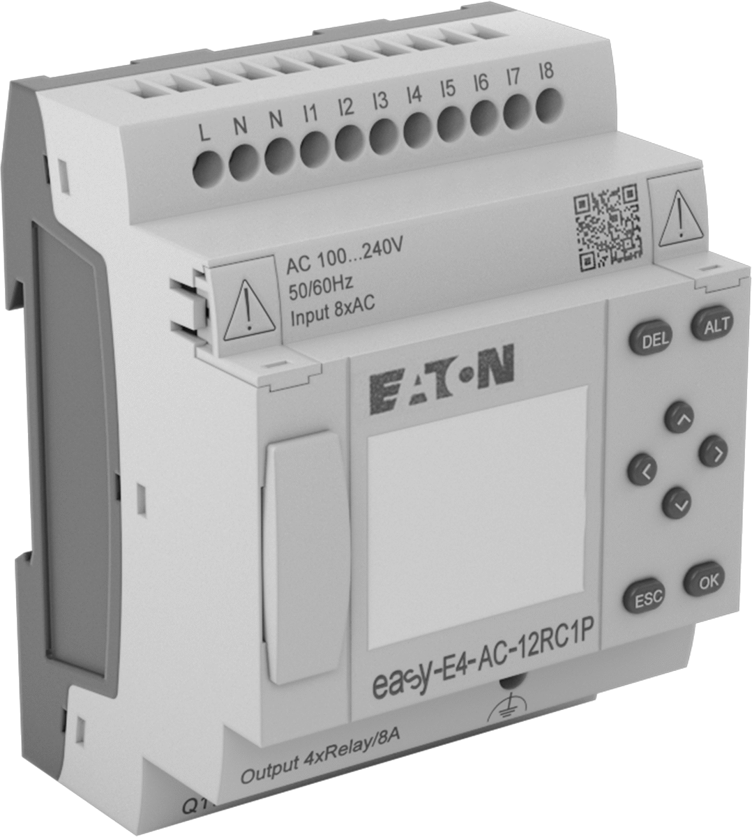 Eaton Easy E4 Serisi Kompakt PLC, Ekran, 4 Röle Çıkışı, 100-240VAC/VDC, Yaylı Kelepçe