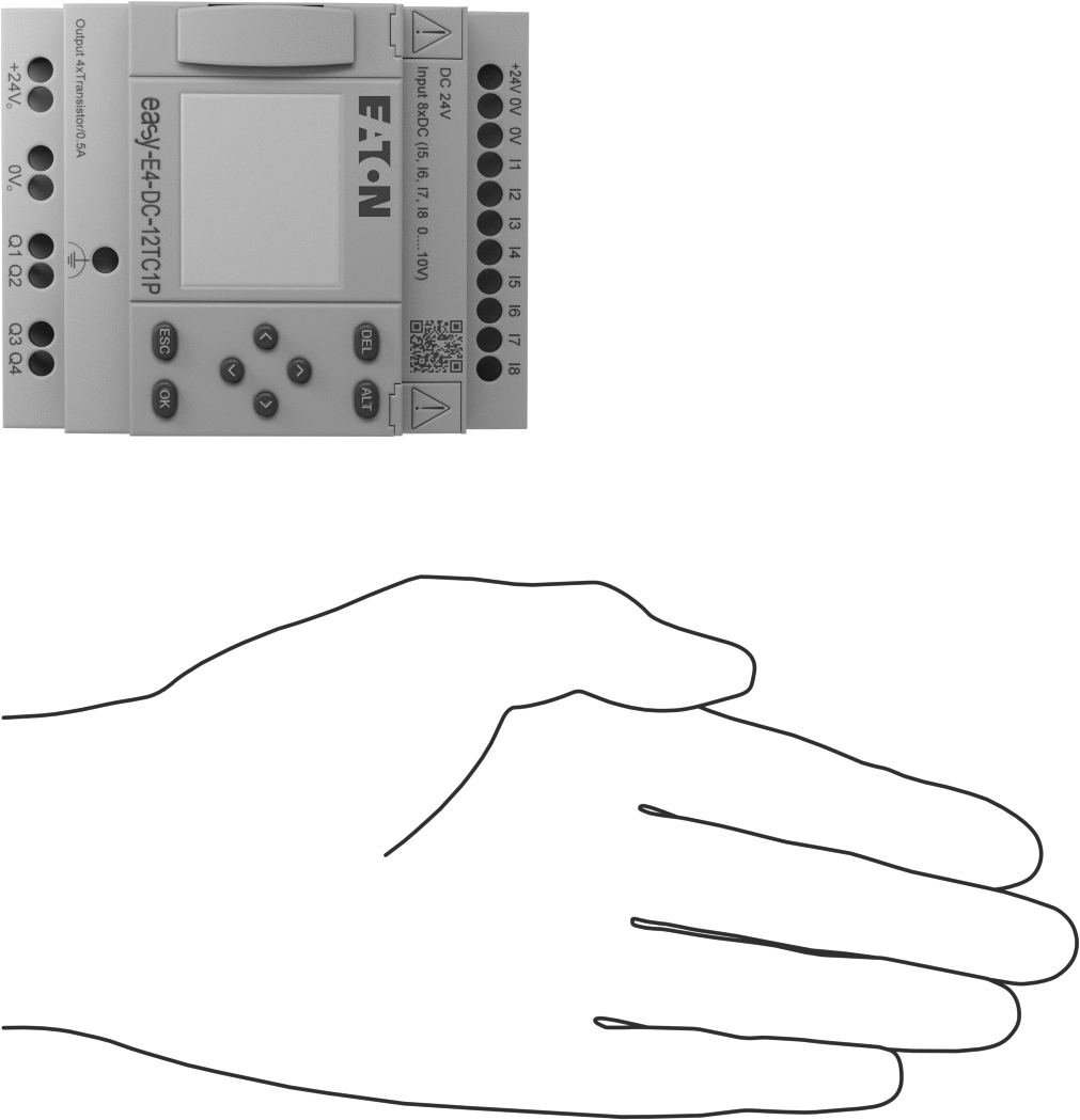 Eaton Easy E4 Serisi Kompakt PLC, Ekranlı, 4 Transistör Çıkışı, 24V DC, Yaylı Kelepçe