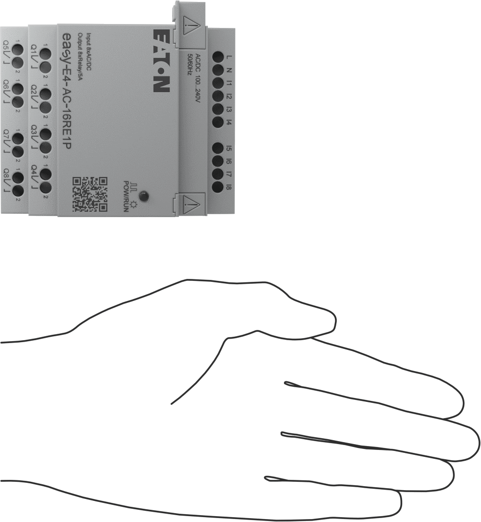 Eaton Easy E4 Serisi Kompakt PLC, Dijital Modül, 8 Röle, 100-240VAC/VDC, Yaylı Kelepçe