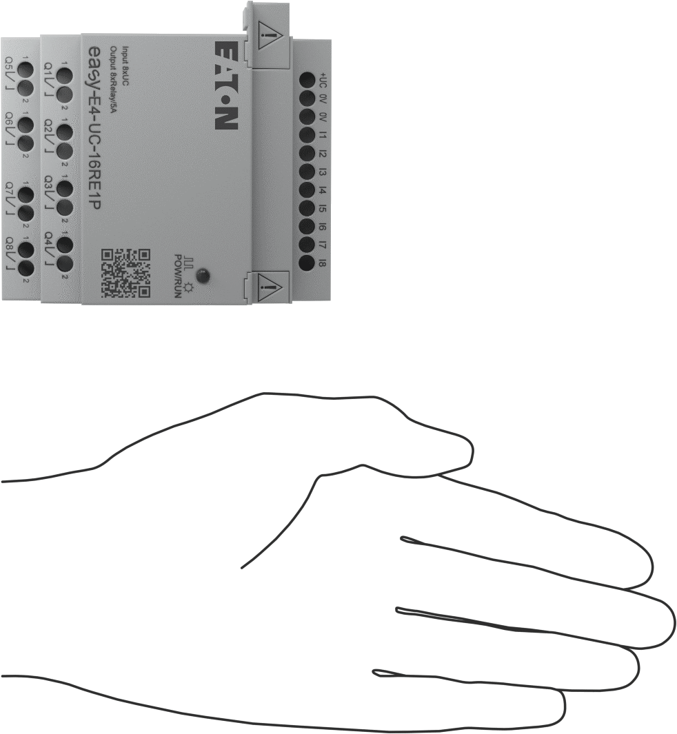 Eaton Easy E4 Serisi Kompakt PLC, Dijital Modül, 8 Röle, 12VDC, 24VAC/DC, Yaylı Kelepçe