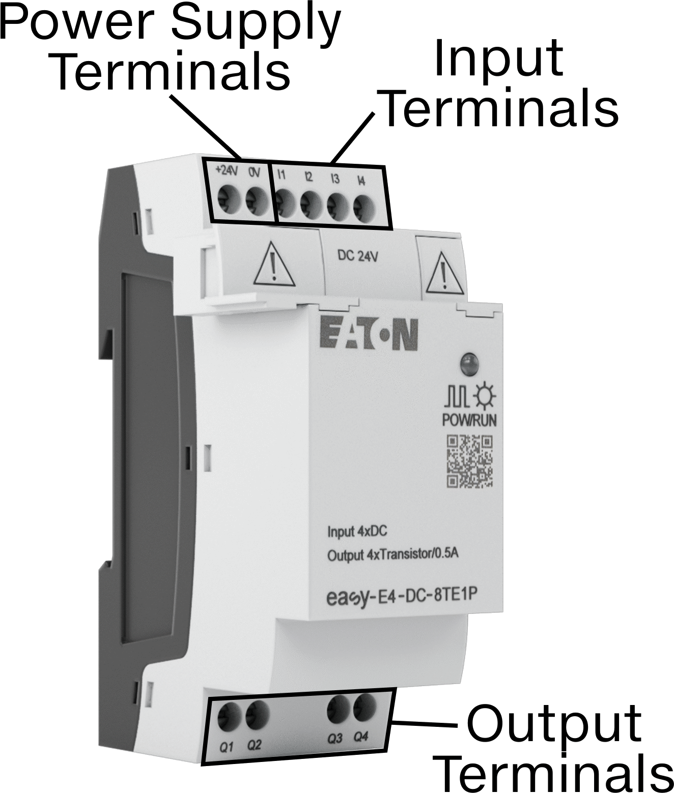Eaton Easy E4 Serisi Kompakt PLC, Dijital Modül, 4 Transistör, 24VDC, Yaylı Kelepçe