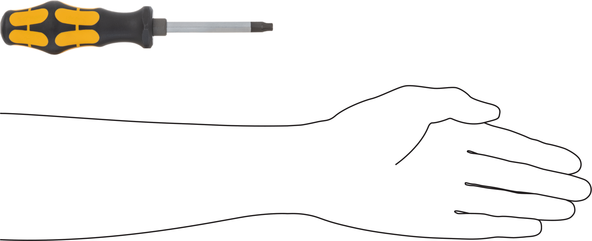Çakılabilir Tornavida, T20 Torx Tahrik, 7-3/8" Toplam Uzunluk