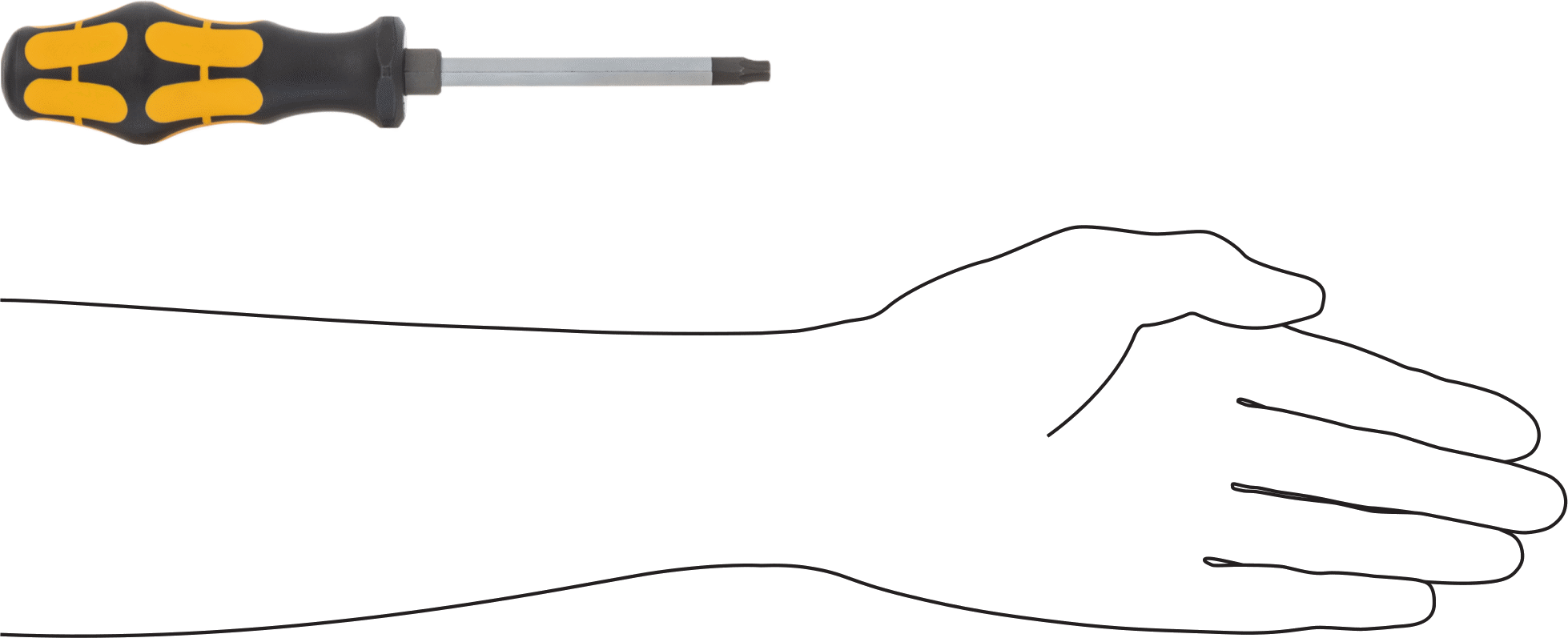 Çakılabilir Tornavida, T25 Torx Tahrik, 8-1/16" Toplam Uzunluk