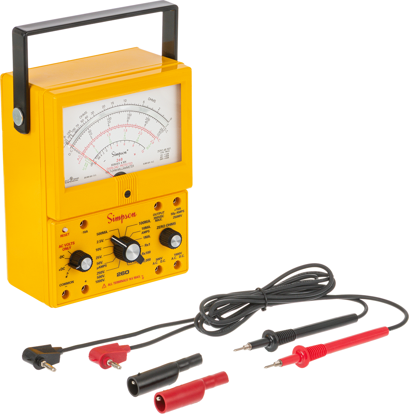 Simpson Analog Multimetre, Aşırı Yük Korumalı, 5,2" Diyagonal Ekran Boyutu