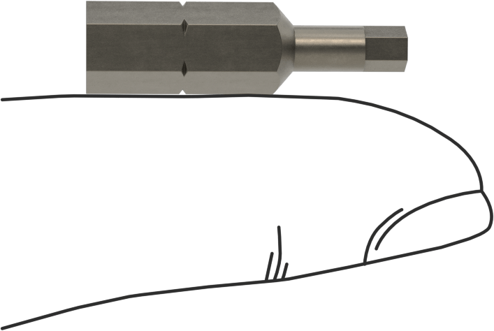 Kurcalanmaya Dayanıklı 1/8" Altıgen Uç, 1/4" Altıgen Şaft