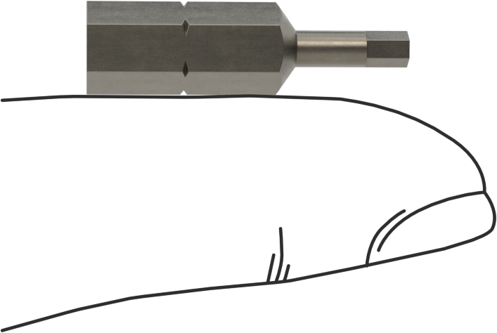 Kurcalamaya Dayanıklı 2,5 mm Altıgen Uç, 1/4" Altıgen Şaft