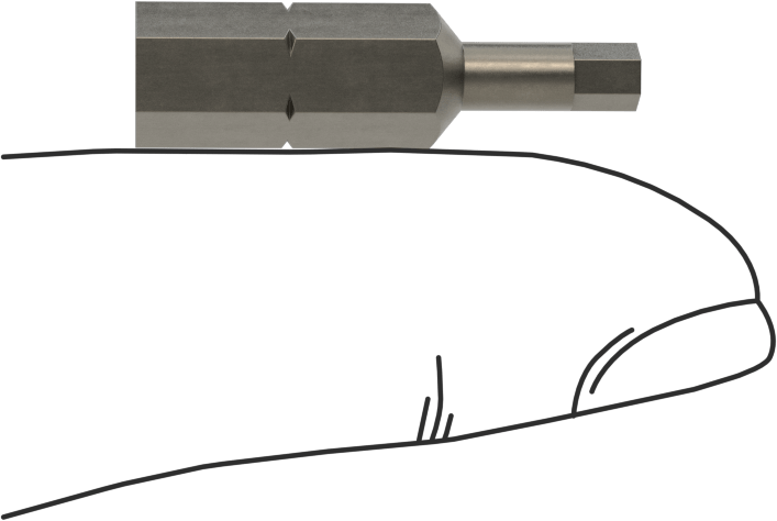 Kurcalanmaya Dayanıklı 3 mm Altıgen Uç, 1/4" Altıgen Şaft
