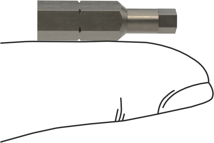 Kurcalanmaya Dayanıklı 4 mm Altıgen Uç, 1/4" Altıgen Şaft