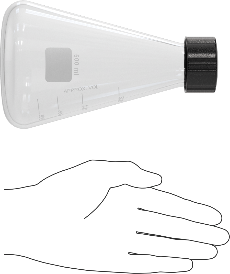 Cam Şişe, Kapaklı, 16,9 FL oz/500 ml Kapasite