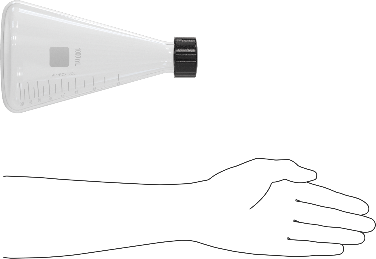 Cam Şişe, Kapaklı, 34 FL oz/1000 ml Kapasite