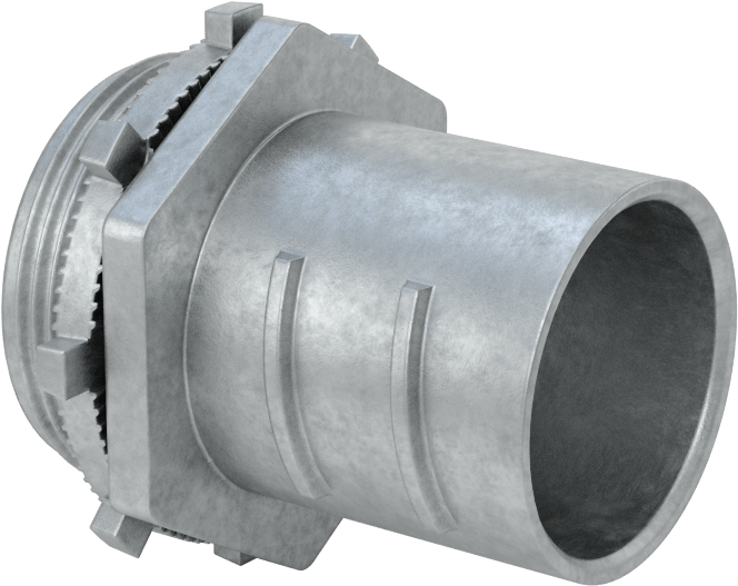 Esnek Metal Kanal için Çinko Adaptör, Düz, 1-1/2 Vidalı Erkek x 1-1/2 NPSM Erkek