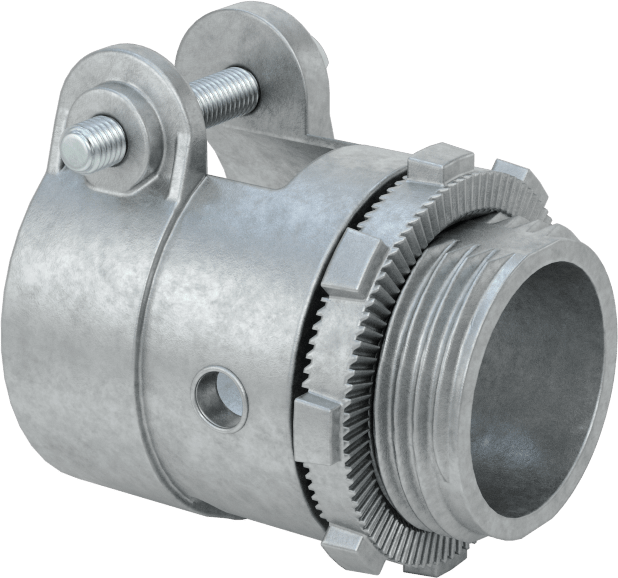 Esnek Metal Kanal için Çinko Adaptör, Düz, 3/4 Vidalı Kelepçeli Dişi x 3/4 NPSM Erkek
