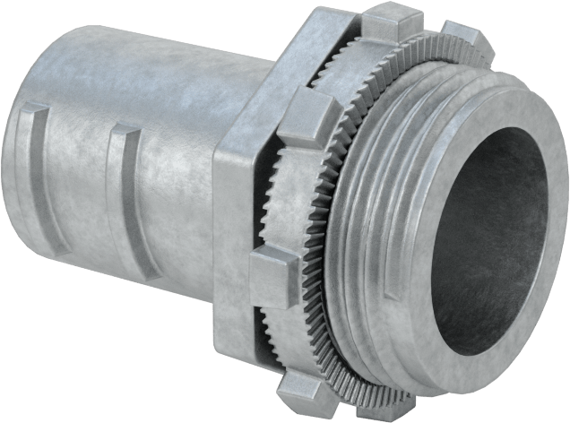 Esnek Metal Kanal için Çinko Adaptör, Düz, 3/4 Vidalı Erkek x 3/4 NPSM Erkek