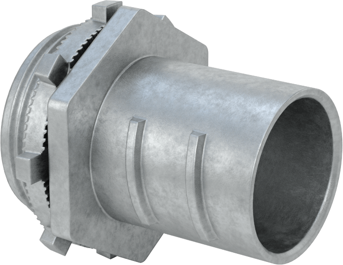 Esnek Metal Kanal için Çinko Adaptör, Düz, 1-1/4 Vidalı Erkek x 1-1/4 NPSM Erkek
