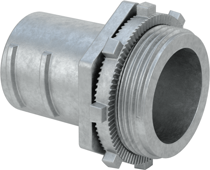 Esnek Metal Kanal için Çinko Adaptör, Düz, 1-1/4 Vidalı Erkek x 1-1/4 NPSM Erkek