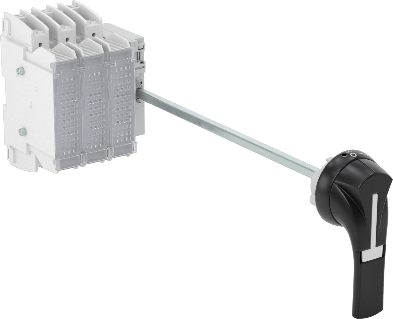 Muhafaza Kesme Anahtarı, Kilitleme ve Sigorta Tutuculu, Siyah Aktüatörlü Gri, 100A