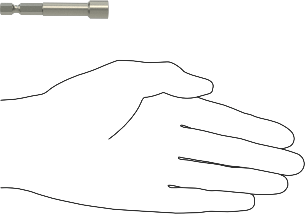 Elektrikli Aletler için 1/4" Somun Sökücü Ucu, 2-5/8" Uzunluk
