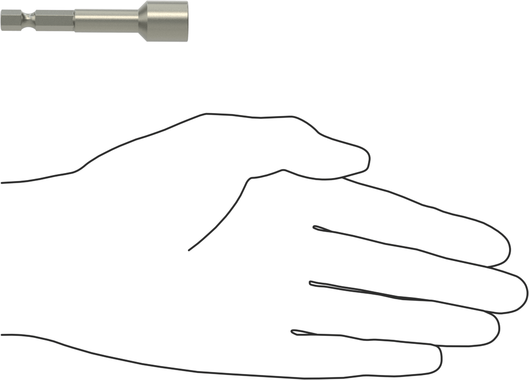 Elektrikli Aletler için 3/8" Somun Sökme Ucu, 2-5/8" Uzunluk