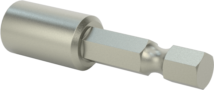 Bağlantı Elemanı Tutucu Somun Anahtarı Ucu, Elektrikli Aletler için, Manyetik, 1/4" Altıgen Boyutu, 1-3/4" Uzunluk