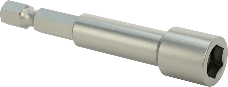 Bağlantı Elemanı Tutucu Somun Anahtarı Ucu, Elektrikli Aletler için, Manyetik, 5/16" Altıgen Boyut, 2-5/8" Uzunluk