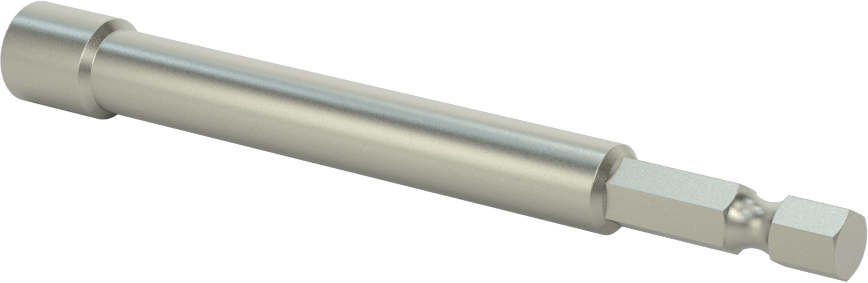 Bağlantı Elemanı Tutucu Somun Anahtarı Ucu, Elektrikli Aletler için, Manyetik, 1/4" Altıgen Boyutu, 4" Toplam Uzunluk