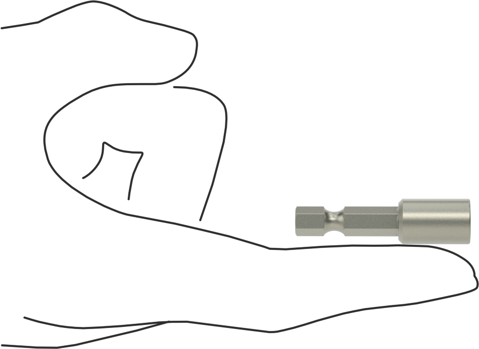 Elektrikli Aletler için 1/4" Somun Sökücü Ucu, 1-3/4" Uzunluk