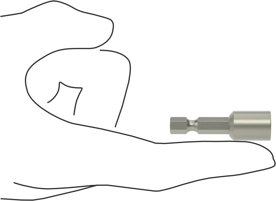 Elektrikli Aletler için 5/16" Somun Sürücü Ucu, 1-3/4" Uzunluk