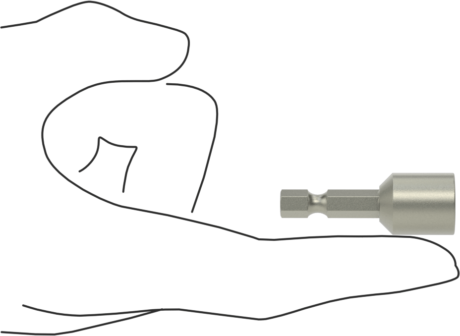 Elektrikli Aletler için 7/16" Somun Sürücü Ucu, 1-3/4" Uzunluk