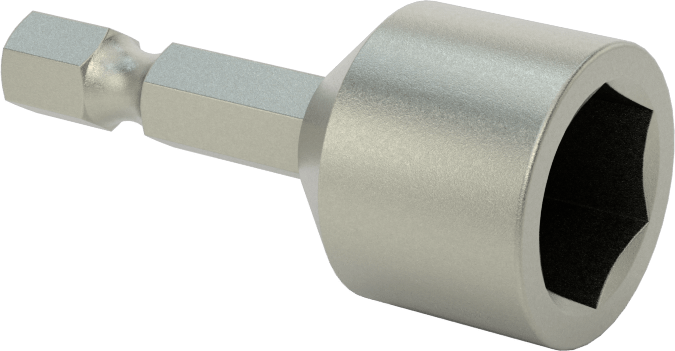 Bağlantı Elemanı Tutucu Somun Anahtarı Ucu, Elektrikli Aletler için, Manyetik, 1/2" Altıgen Boyutu, 1-3/4" Uzunluk
