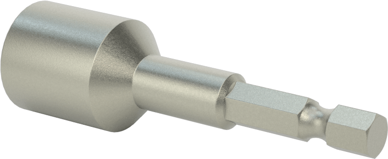 Bağlantı Elemanı Tutucu Somun Anahtarı Ucu, Elektrikli Aletler için, Manyetik, 1/2" Altıgen Boyutu, 2-5/8" Uzunluk