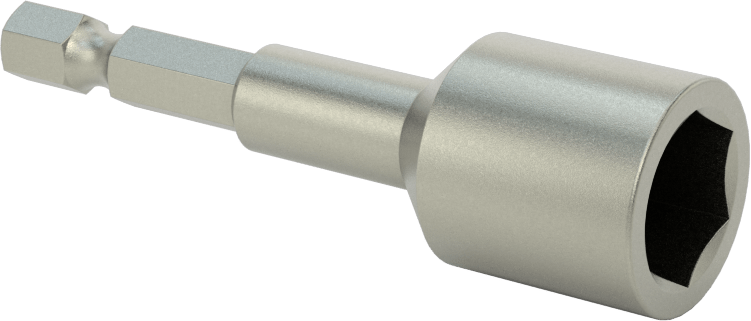 Bağlantı Elemanı Tutucu Somun Anahtarı Ucu, Elektrikli Aletler için, Manyetik, 1/2" Altıgen Boyutu, 2-5/8" Uzunluk