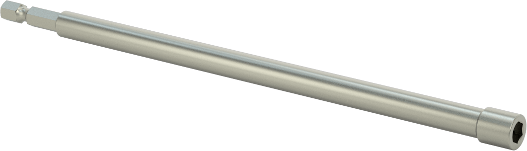 Bağlantı Elemanı Tutucu Somun Anahtarı Ucu, Elektrikli Aletler için, Manyetik, 1/4" Altıgen Boyutu, 8" Toplam Uzunluk
