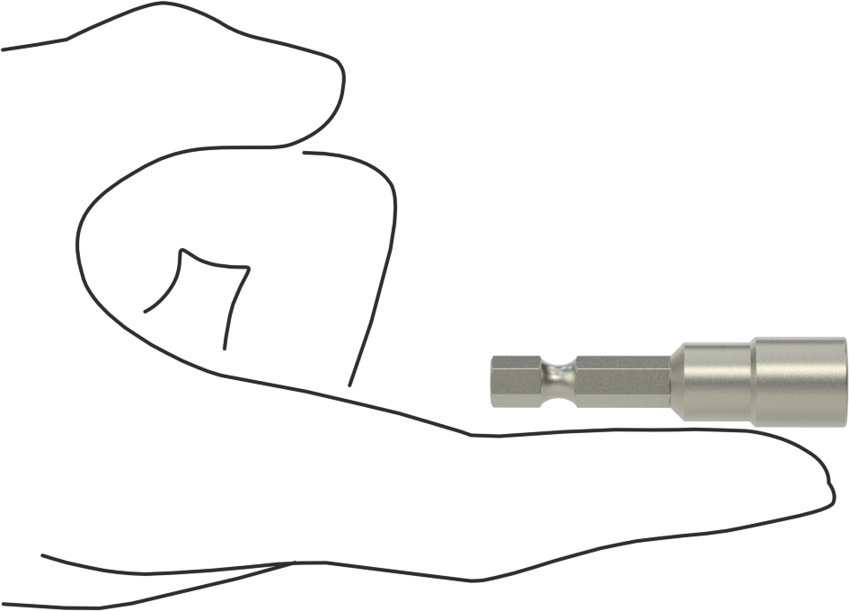 Ekstra Kavramalı 5/16" Somun Sökücü Ucu, 1-7/8" Toplam Uzunluk