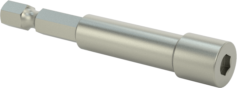 Bağlantı Elemanı Tutucu Somun Anahtarı Ucu, Elektrikli Aletler için, Manyetik, 3/16" Altıgen Boyut, 2-5/8" Uzunluk