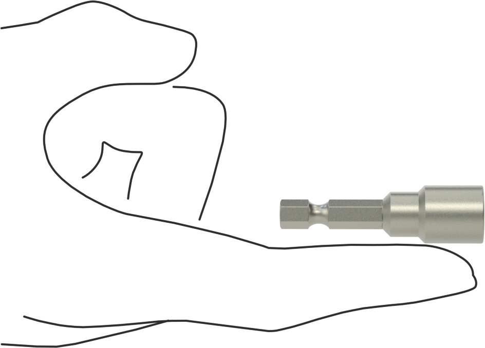 Ekstra Kavramalı 3/8" Somun Sökücü Ucu, 1-7/8" Toplam Uzunluk