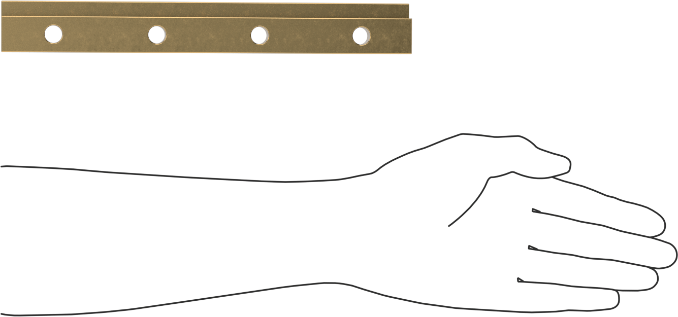 Gib, L-Şekilli Ray, 1,25" Genişlik, 10" Uzunluk
