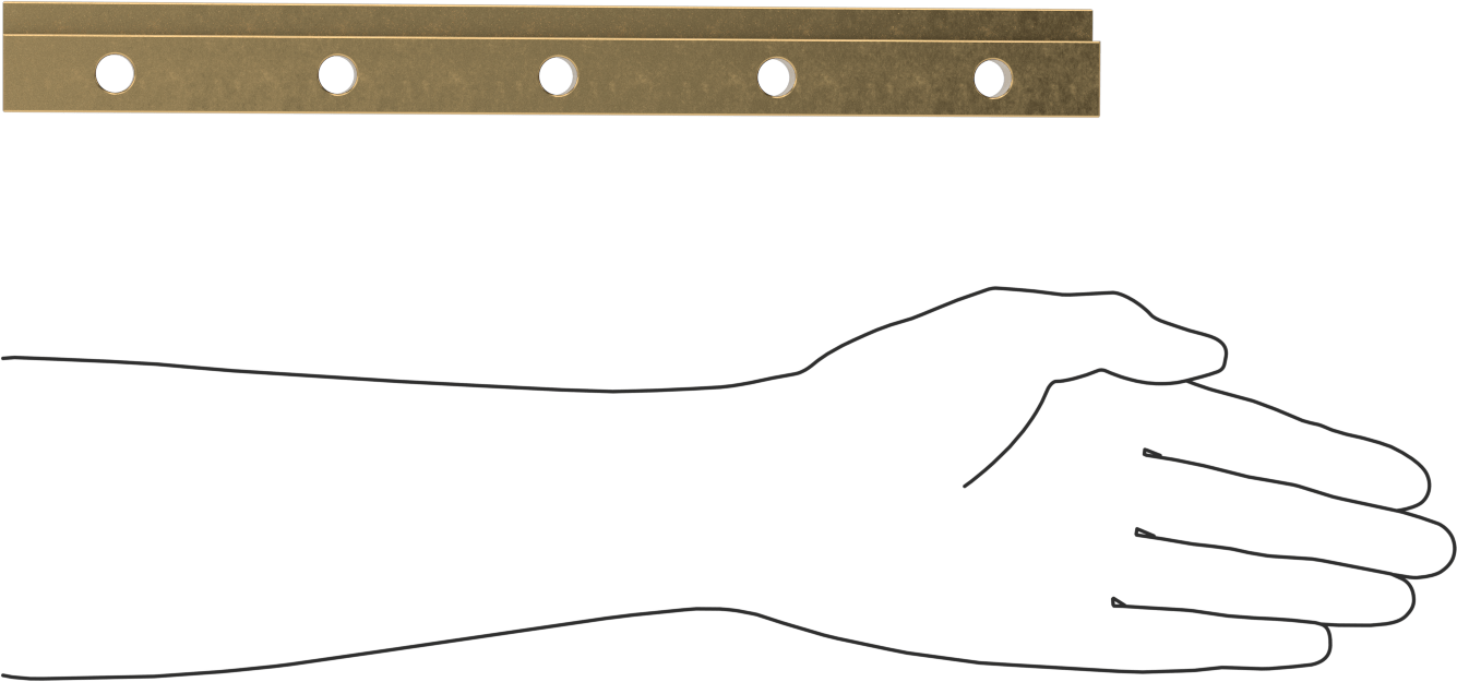 Gib, L-Şekilli Ray, 1,25" Genişlik, 12,5" Uzunluk