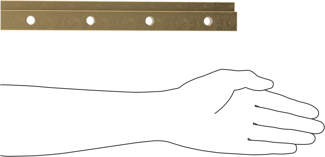 Gib, L-Şekilli Ray, 1,5" Genişlik, 12" Uzunluk